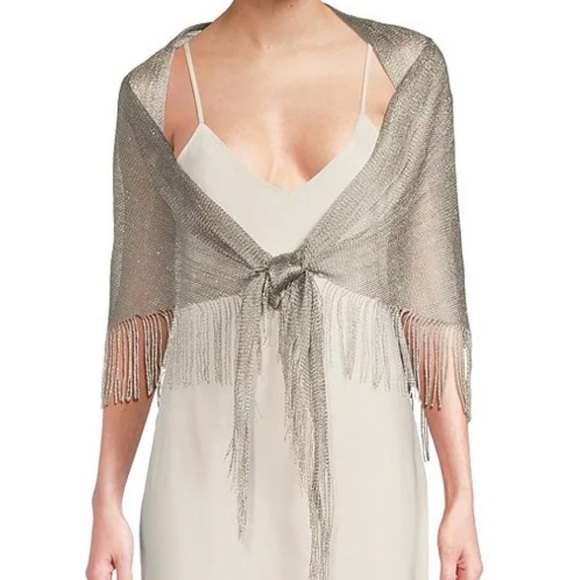 cezanne Accessories - NWT Fringe Metallic Evening Shawl